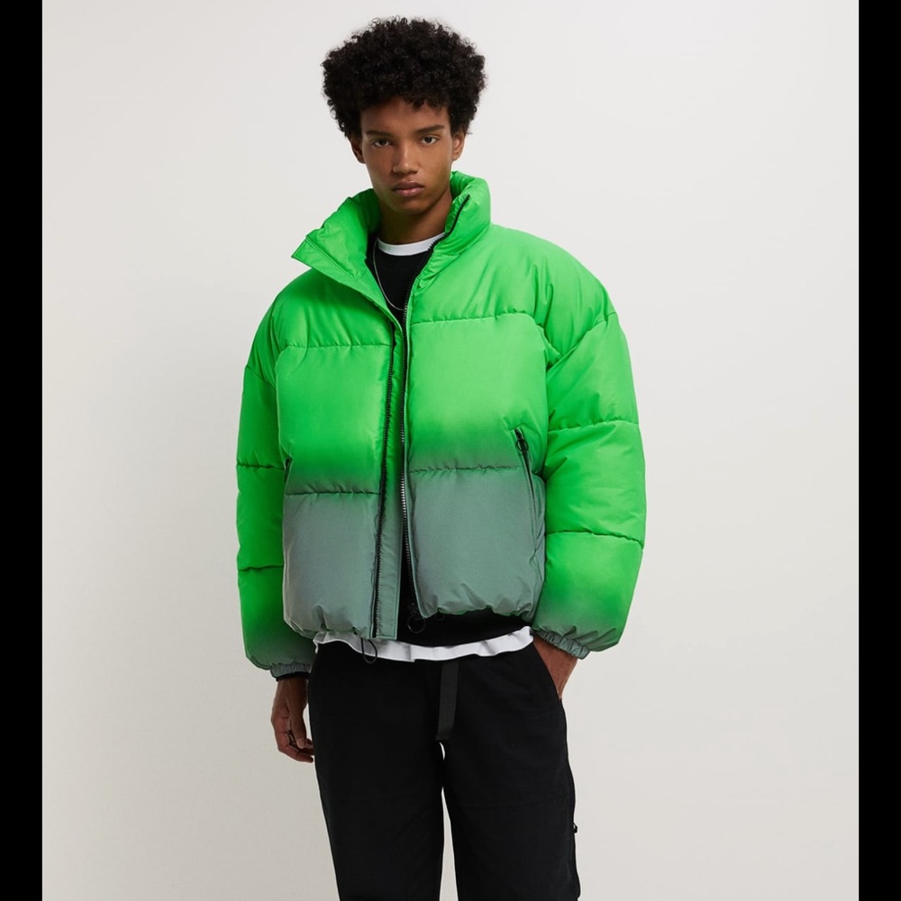 contrasting padded reflective jacket zara
